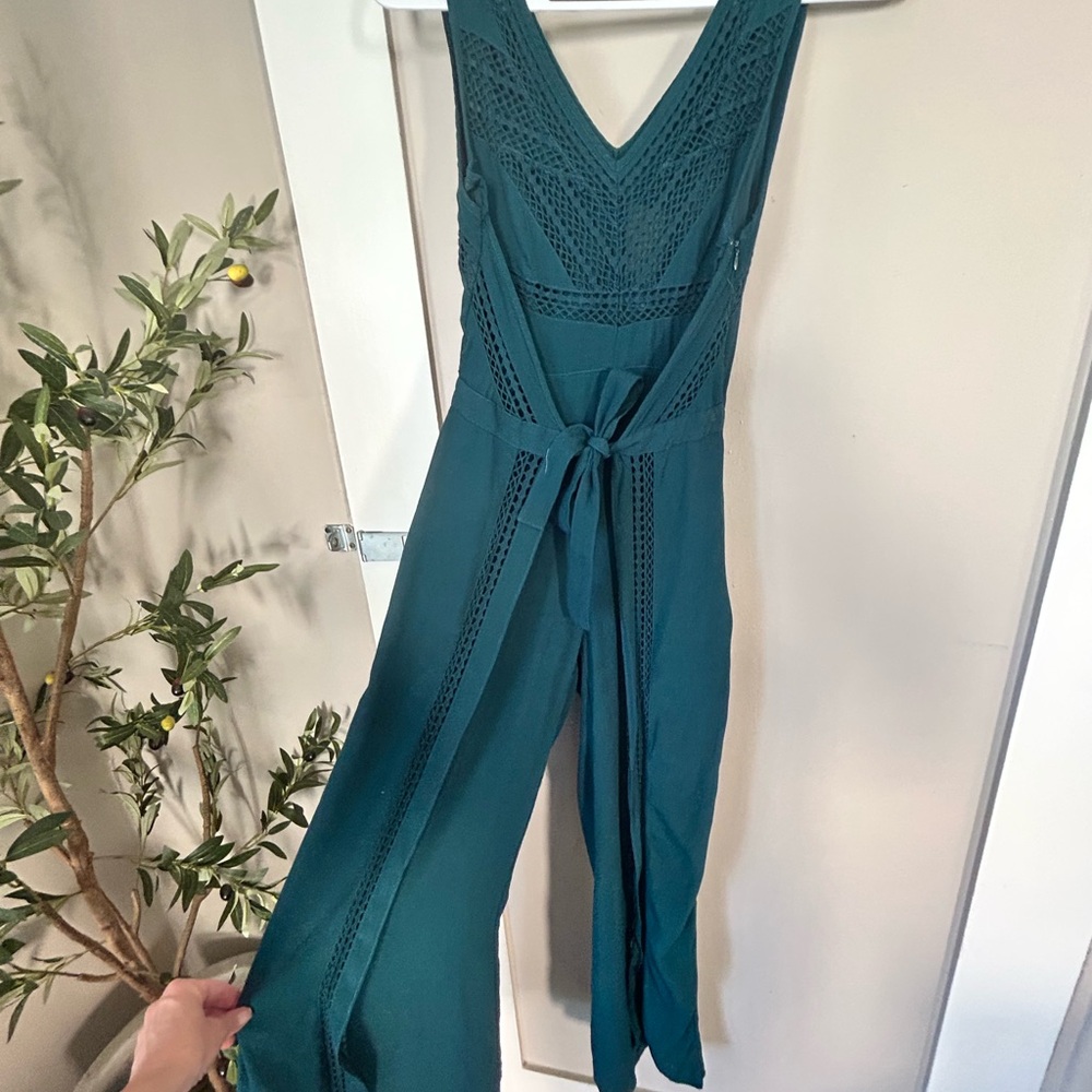 Boho Chic Anthropology Teal Jumpsuit